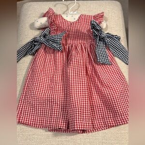 Red and Black Gingham Kids Dress